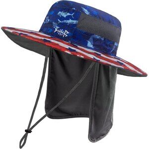 Unisex Americana 100% Nylon Wide Brim Mesh Vent with Neck Flap Cowboy Hat